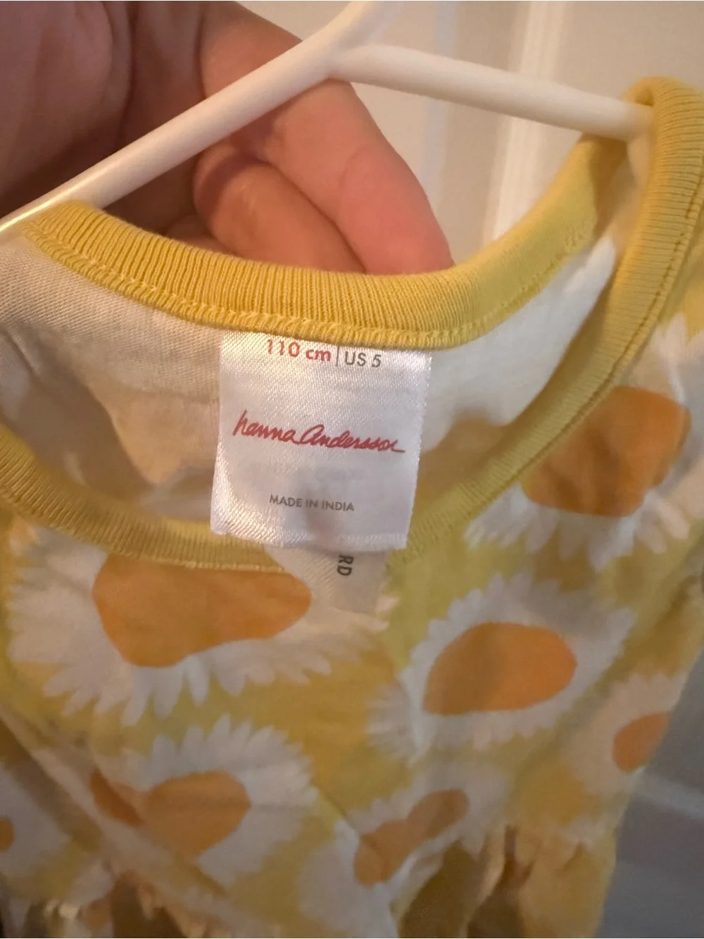 Hanna Anderson Sunflower Print Yellow Girls' Tank Dress 5t
